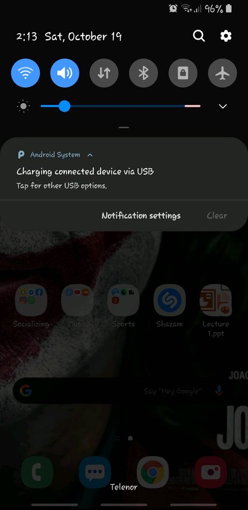 Charging connected device via USB - Samsung Members