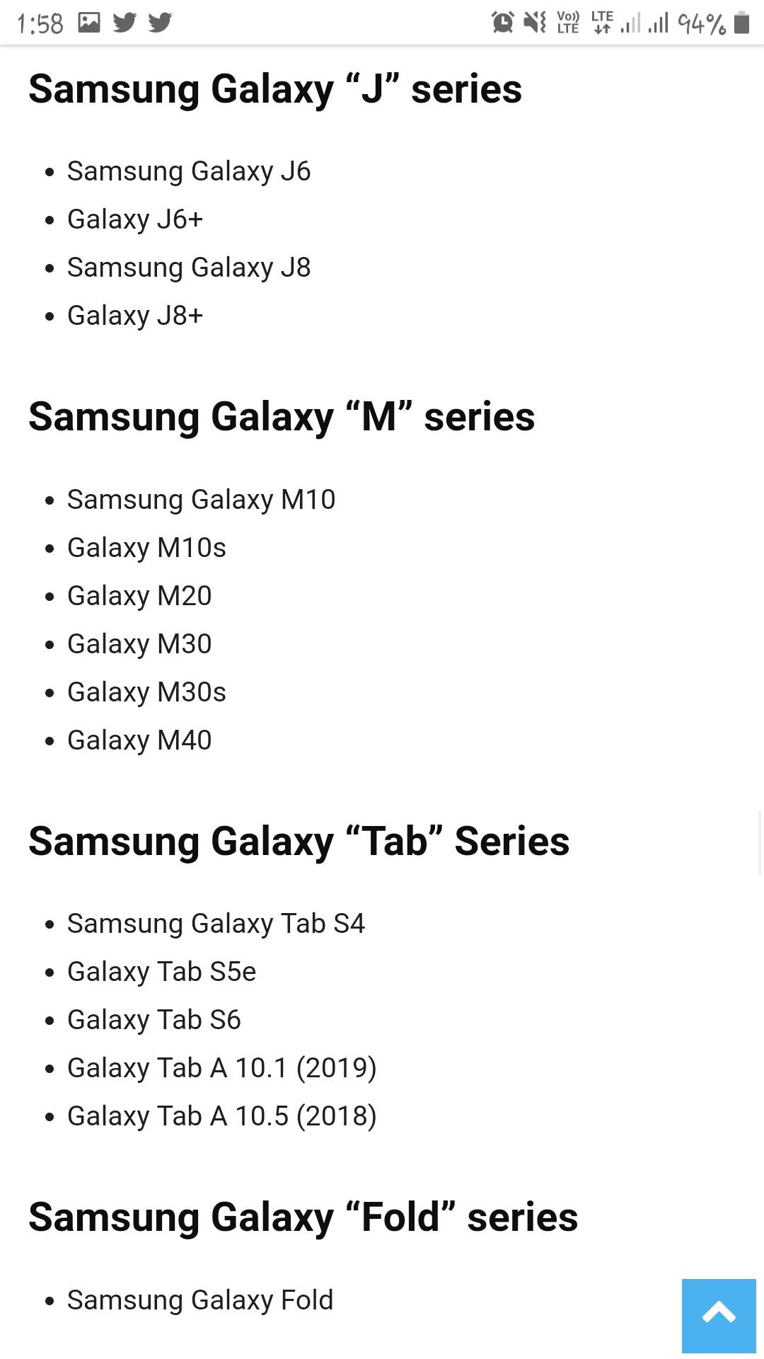 Android 10 eligible models list - Samsung Members