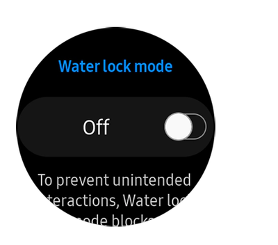 samsung watch water lock mode