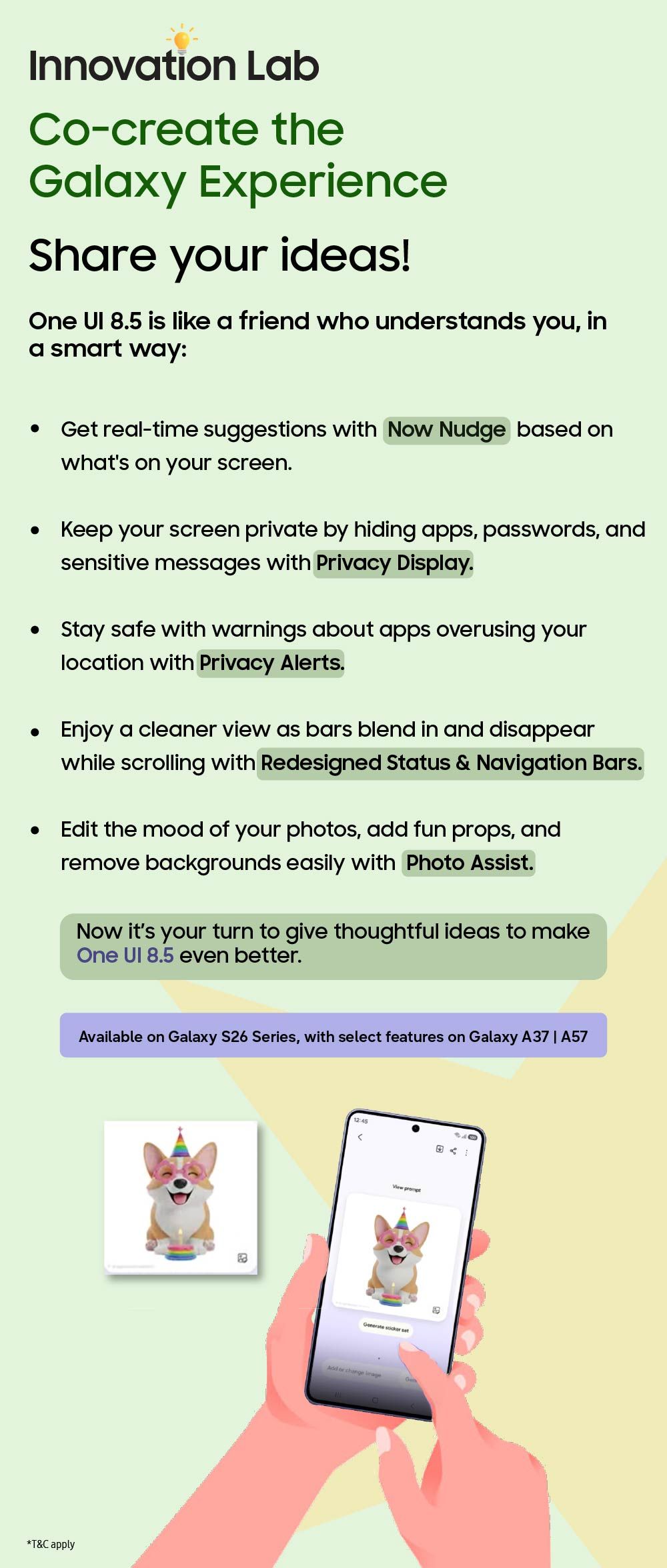 One UI 8.5: Share Your Ideas in the Innovation Lab... - Samsung Members