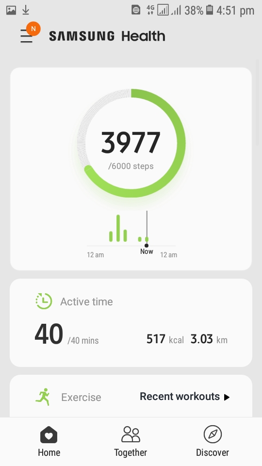 samsung health app fahrrad