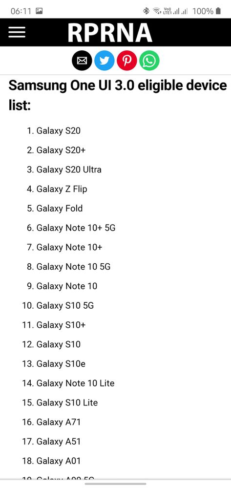 List of Devices that will get One UI 3.0/ Android ... - Samsung Members