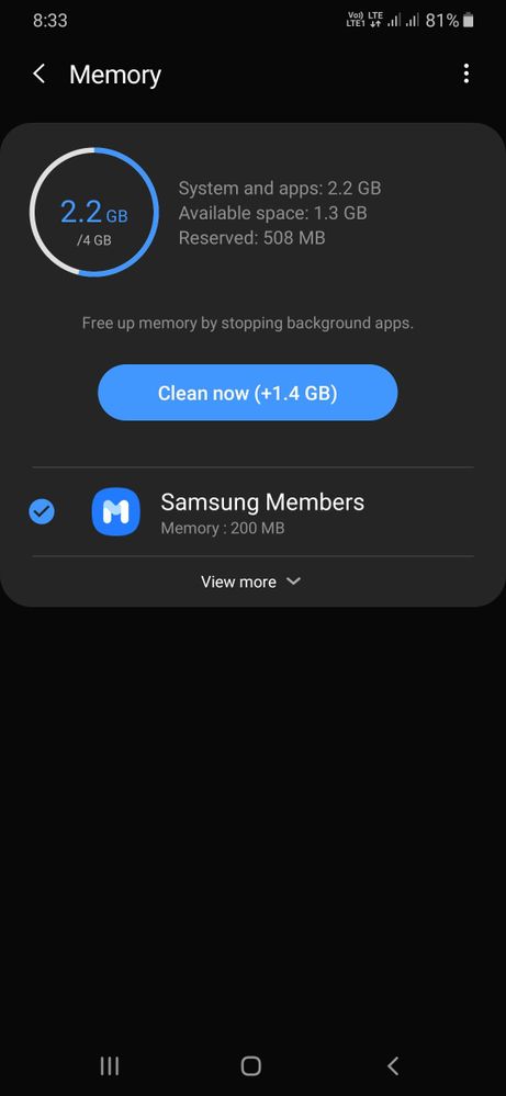 about reserved ram - Samsung Members