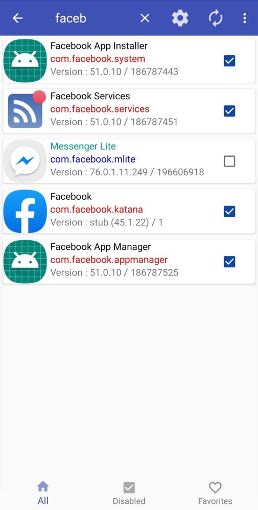 Facebook and associated packages