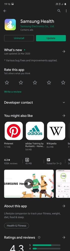 runtastic samsung health