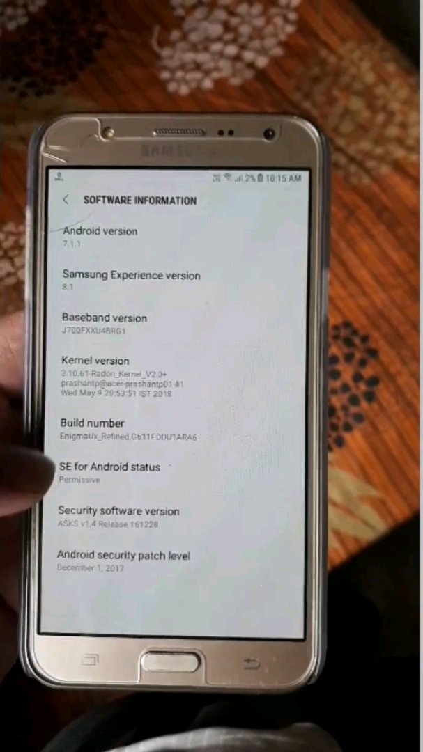 Android 7.1.1 on j7 2015 - Samsung Members
