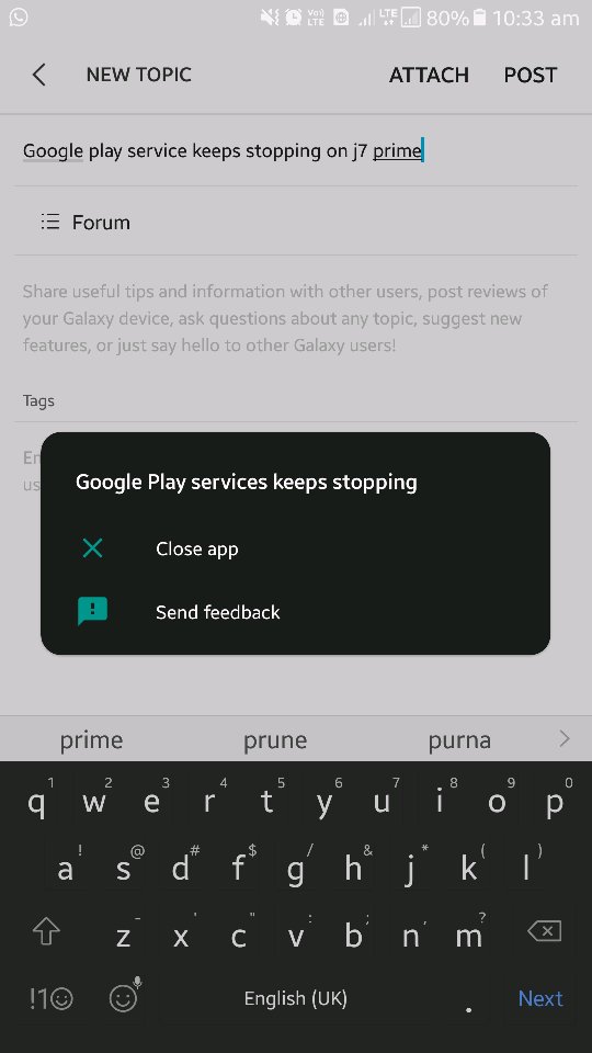 Erros do Google Play em SAMSUNG Galaxy J7 Neo J701M 