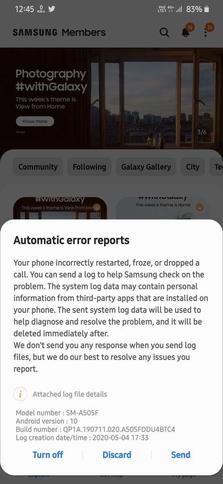 what automatic error report ? - Samsung Members