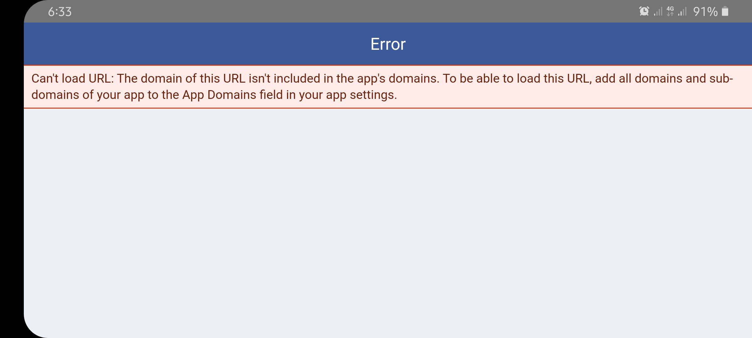 Фейсбук Коннект еррор. User login error