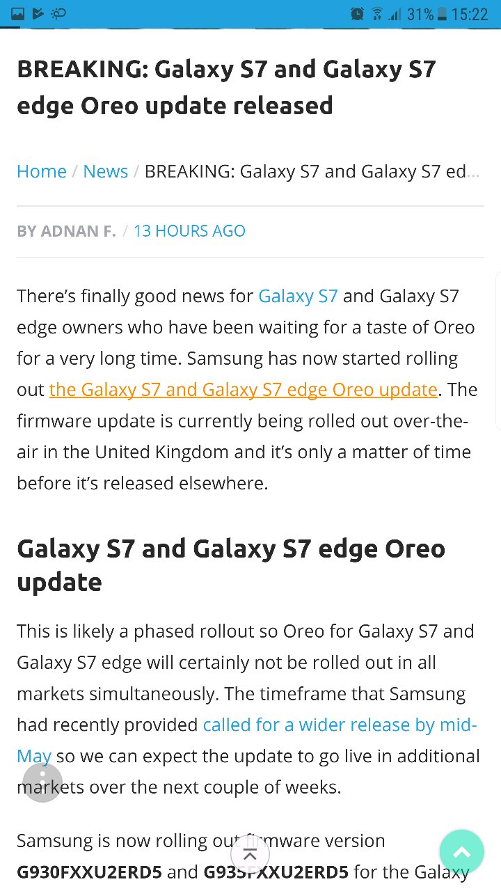 Oreo for S7 a S7 Edge started rolling out - Samsung Members