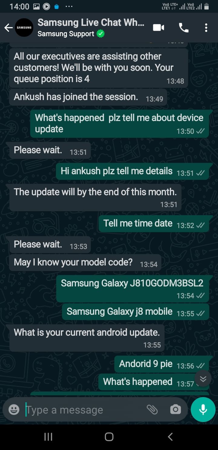 Live chat support samsung Kategori