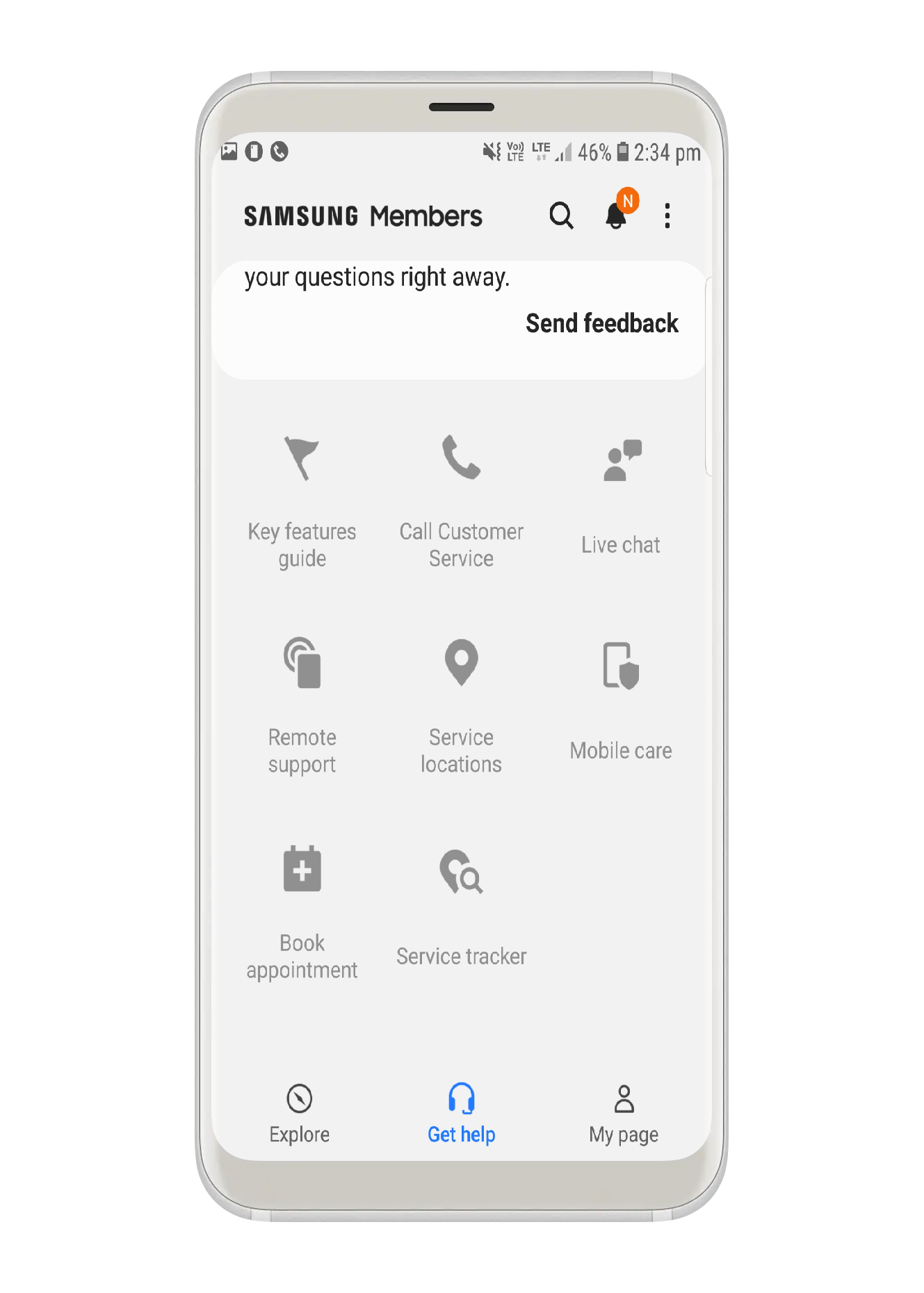 Samsung help chat
