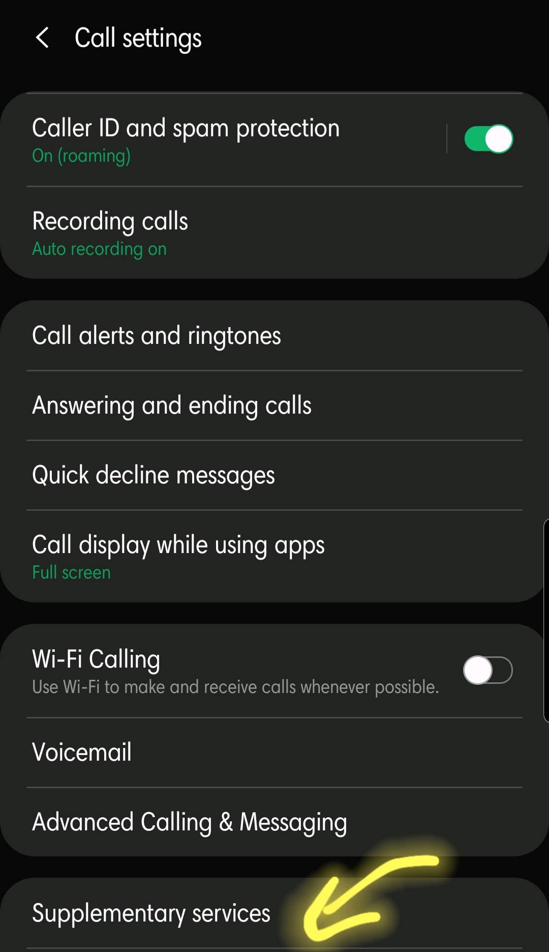 samsung a50 call forwarding