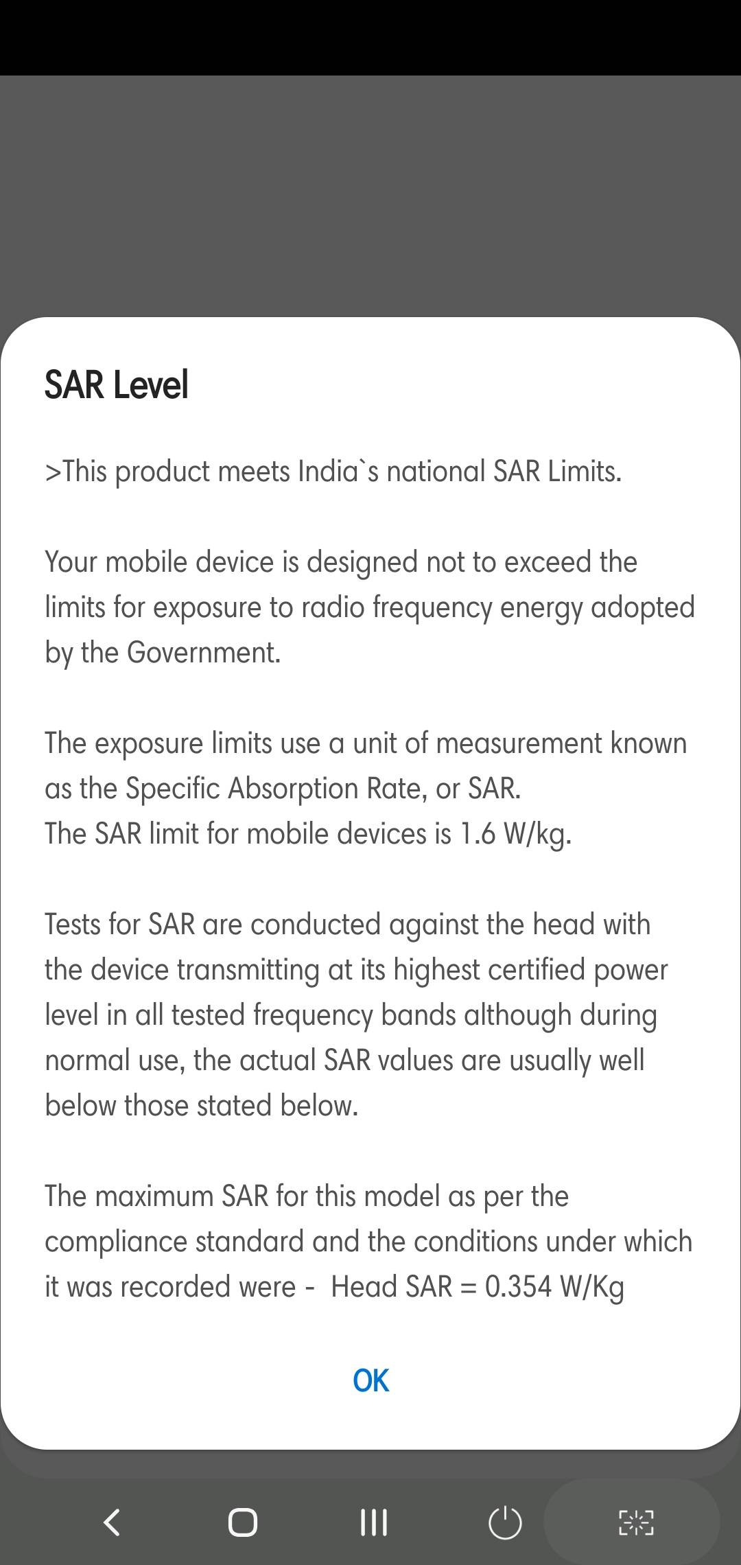 a50 sar value