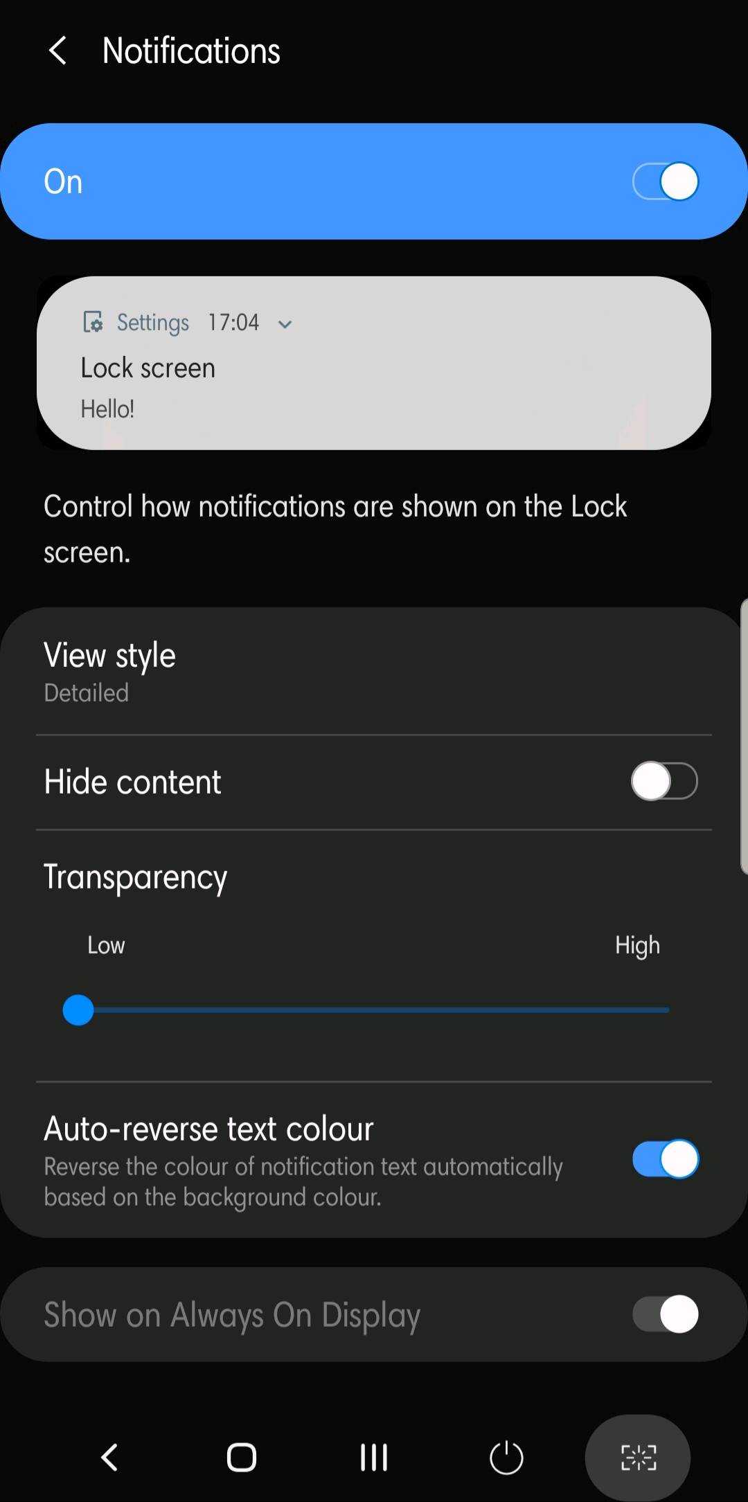 samsung a50 message notification