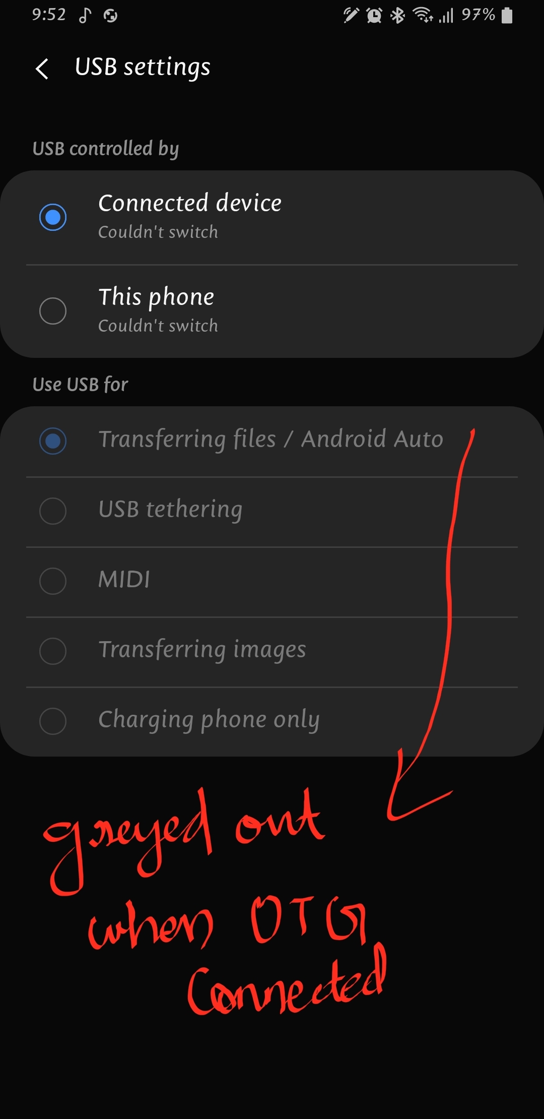 OTG USB Option Disable - Samsung Members