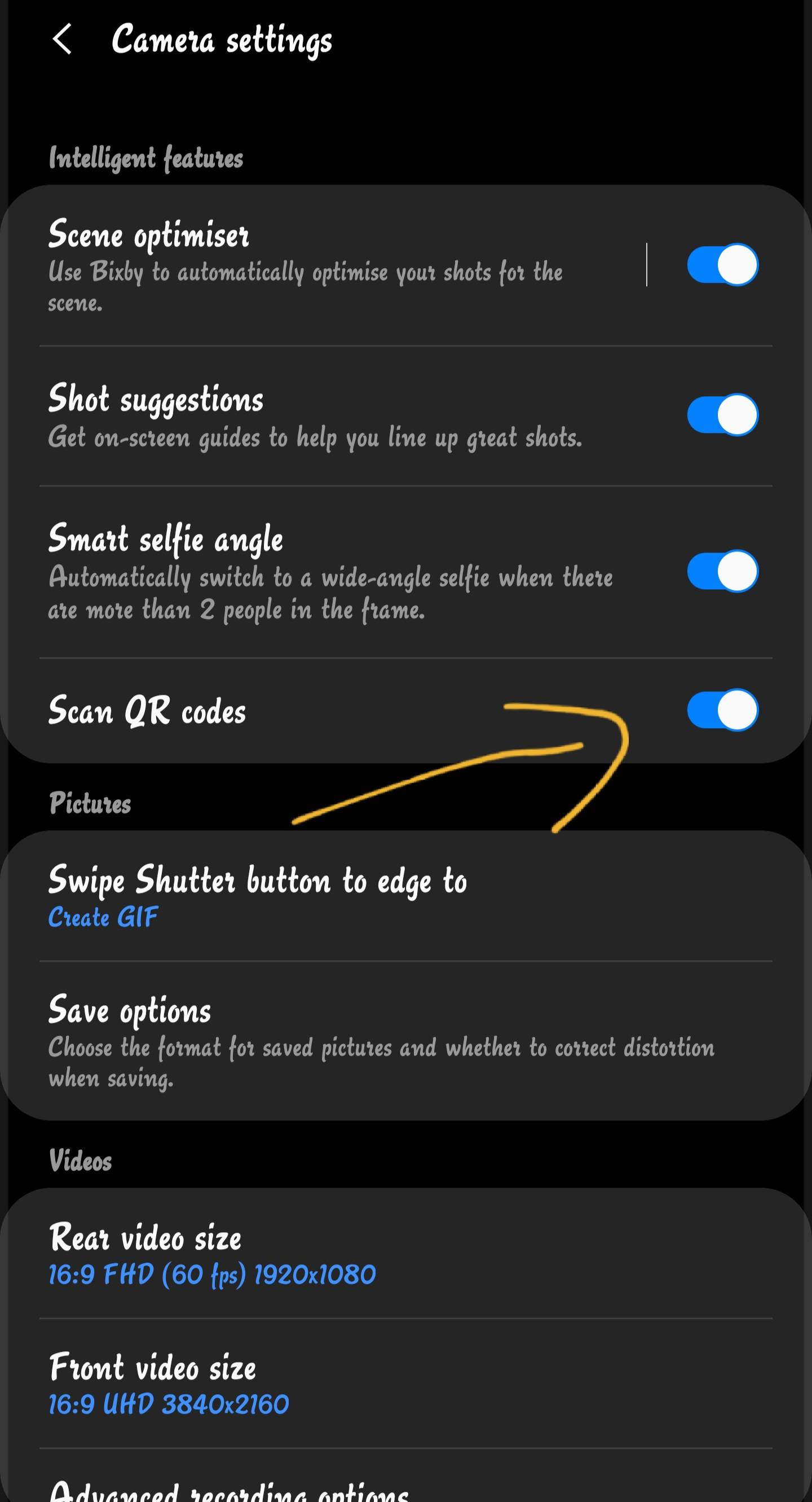 scan qr code samsung a7 2018