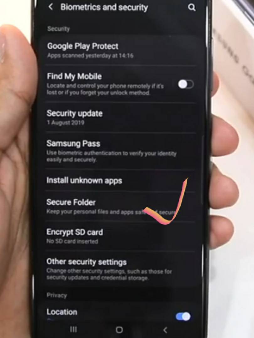 samsung a31 secure folder