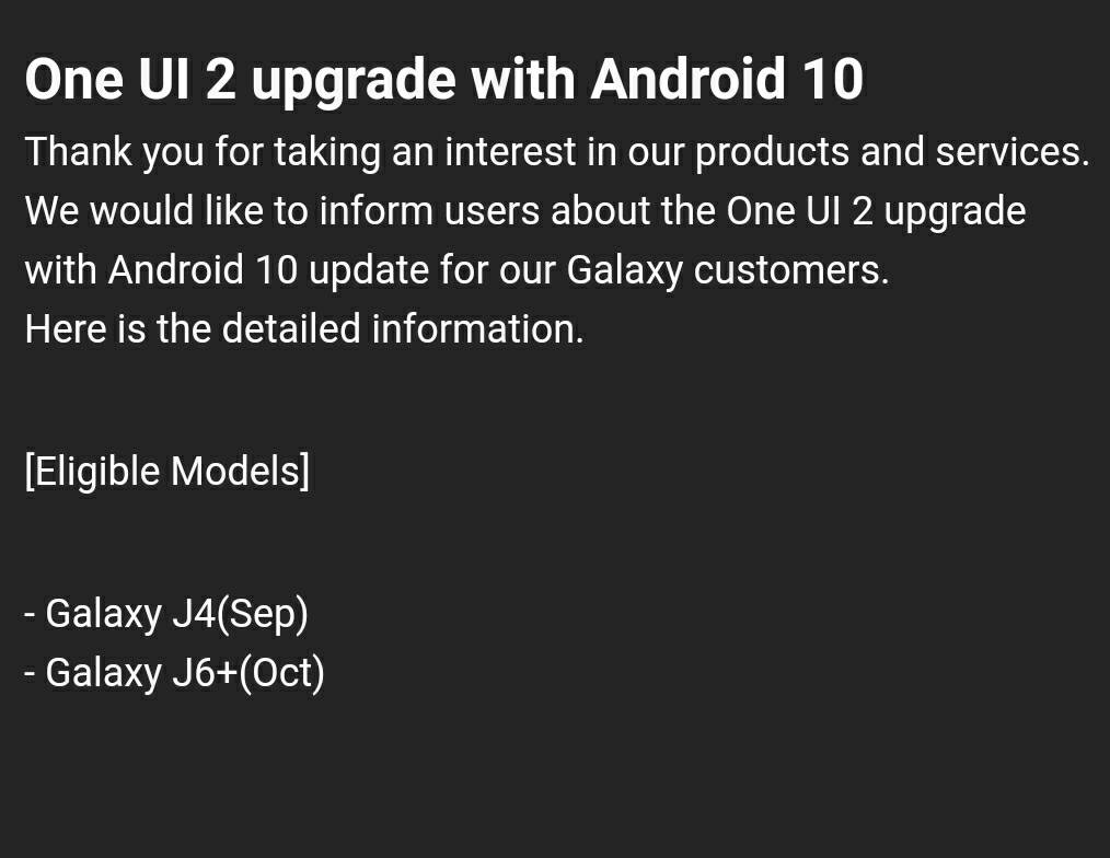 Is now android 10 available in galaxy j4 plus - Samsung Members