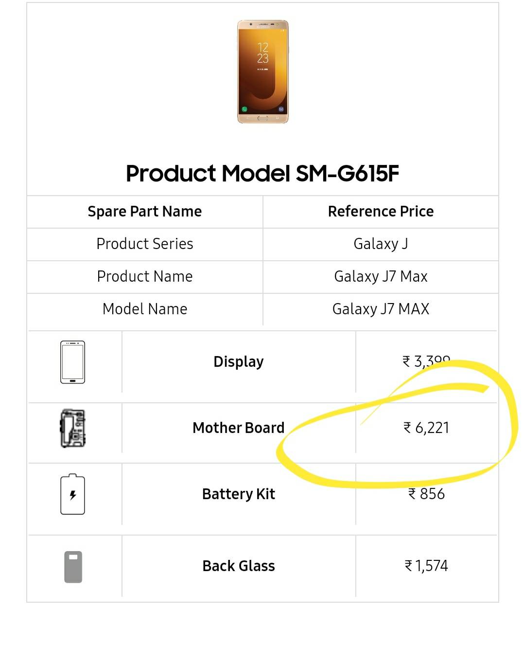 cost of samsung galaxy j7 max motherboard Samsung Members