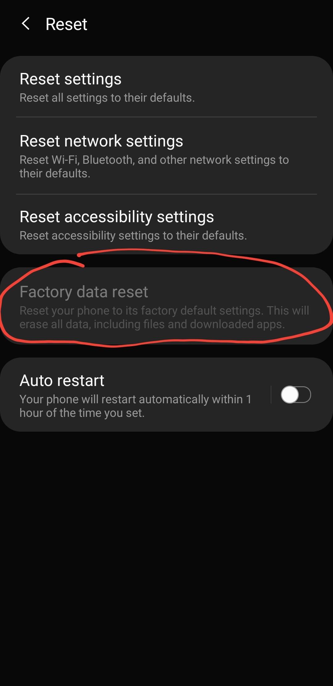 How to enable Factory reset? - Samsung Members